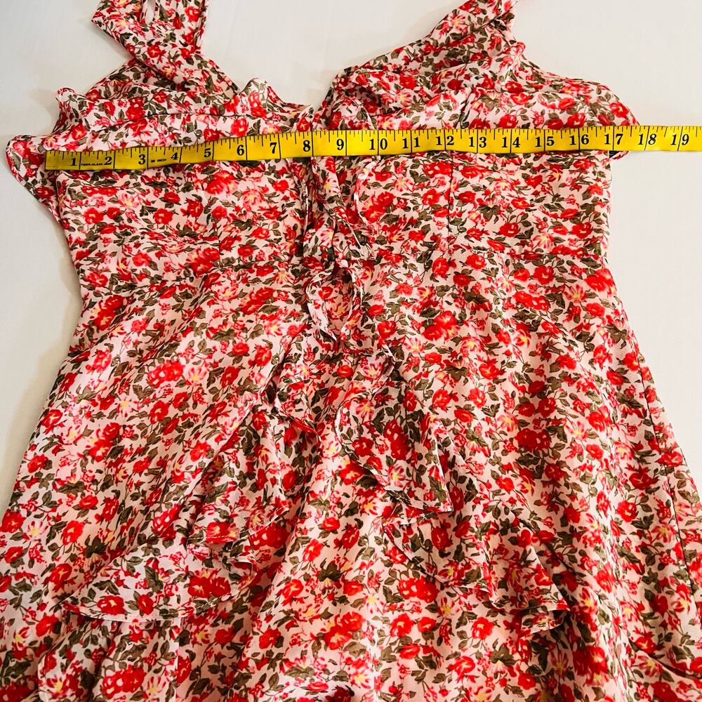 The Sang Floral Ruffle Detail Dress Size L Large Multicolor - Picture 5 of 7